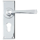 From The Anvil - Avon Lever Euro Lock Set - Polished Chrome - 90371 - Choice Handles