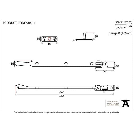 From The Anvil - 10" Avon Stay - Beeswax - 90401 - Choice Handles