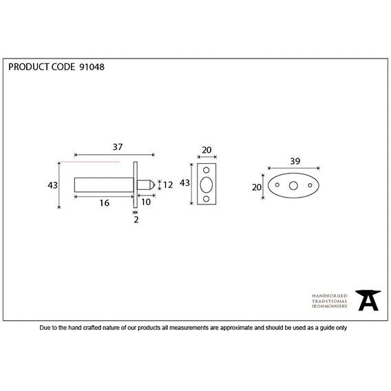 From The Anvil - Security Window Bolt - Satin Chrome - 91048 - Choice Handles