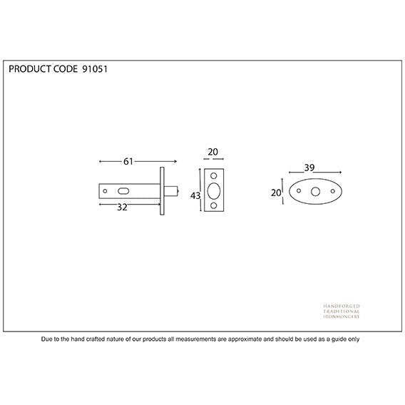 From The Anvil - Security Door Bolt - Satin Chrome - 91051 - Choice Handles