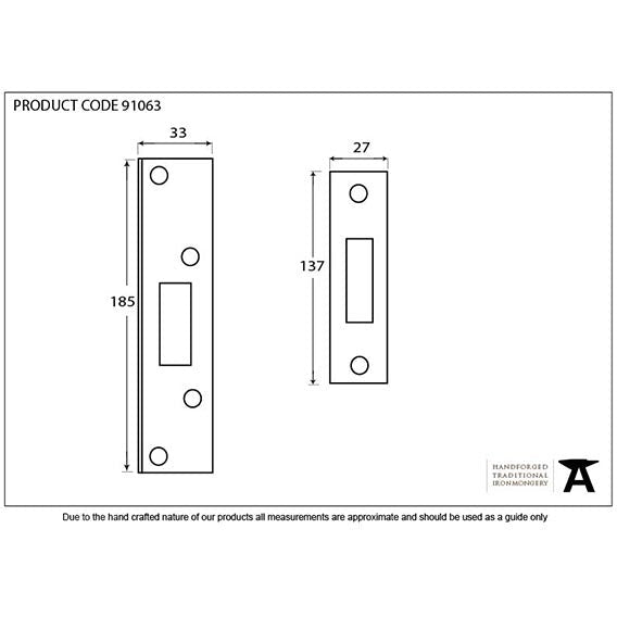 From The Anvil - ½" Rebate Kit for Deadlock - Black - 91063 - Choice Handles