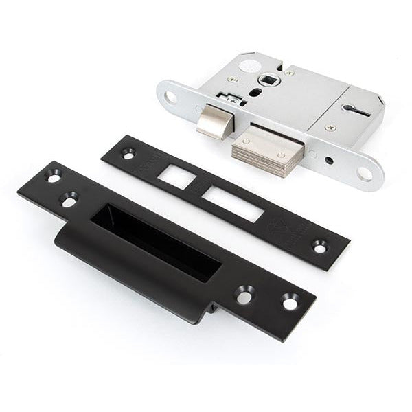 From The Anvil - 2 ½" 5 Lever BS Sash Lock KA - Black - 91065 - Choice Handles
