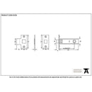 From The Anvil - 2 ½" Tubular Mortice Latch - Electro Brass - 91078 - Choice Handles