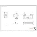 From The Anvil - 2 ½" Tubular Mortice Latch - Black - 91079 - Choice Handles