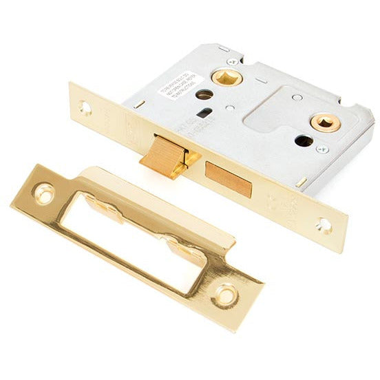 From The Anvil - 3" Bathroom Mortice Lock - Electro Brass - 91084 - Choice Handles