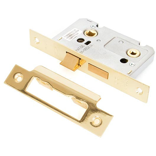 From The Anvil - 2 ½" Bathroom Mortice Lock - Electro Brass - 91088 - Choice Handles