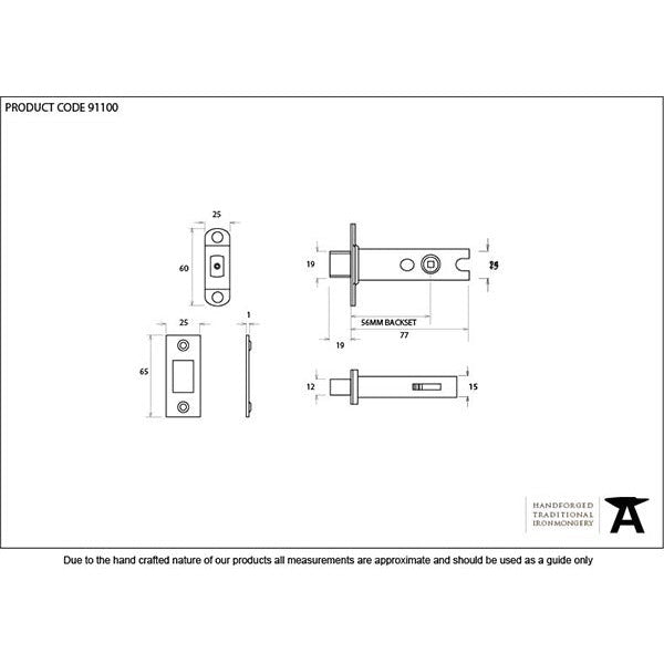 From The Anvil - 3" Heavy Duty Tubular Deadbolt - Satin Stainless Steel - 91100 - Choice Handles
