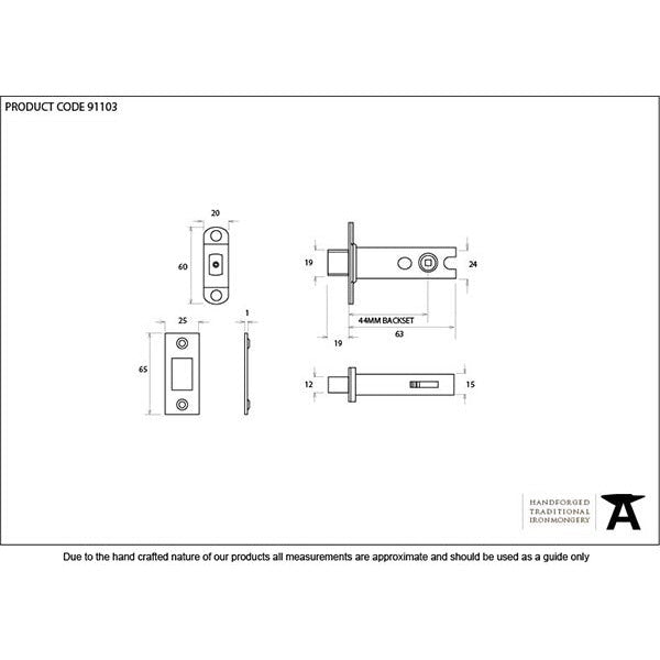 From The Anvil - 2 ½" Heavy Duty Tubular Deadbolt - Satin Stainless Steel - 91103 - Choice Handles