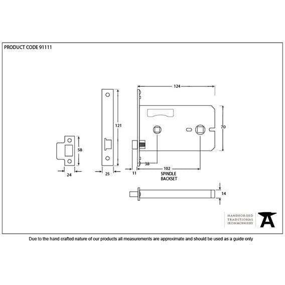 From The Anvil - 5" Horizontal Bathroom Lock - Stainless Steel - 91111 - Choice Handles