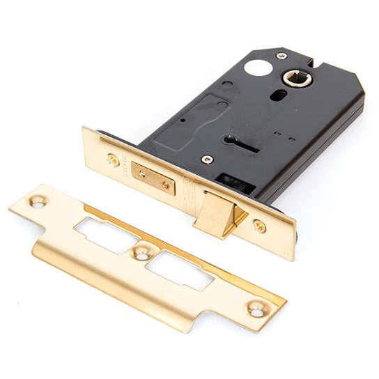 From The Anvil - 5" Horizontal 3 Lever Sash Lock - PVD Brass - 91115 - Choice Handles