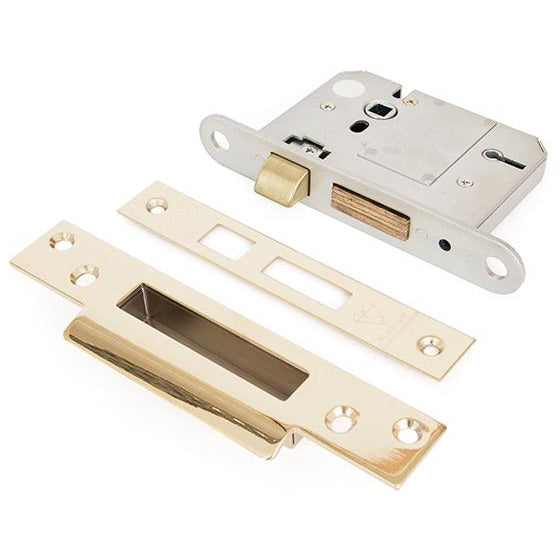 From The Anvil - 3" 5 Lever BS Sash Lock - PVD Brass - 91121 - Choice Handles