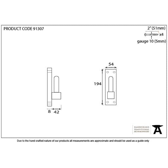 From The Anvil - Frame Hook for 33741 (pair) - Pewter Patina - 91307 - Choice Handles