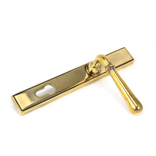 From The Anvil - Newbury Slimline Lever Espag. Lock Set - Aged Brass - 91413 - Choice Handles