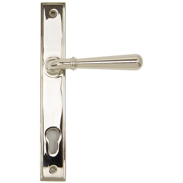 From The Anvil - Newbury Slimline Lever Espag. Lock Set - Polished Nickel - 91427 - Choice Handles