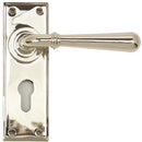 From The Anvil - Newbury Lever Euro Lock Set - Polished Nickel - 91431 - Choice Handles