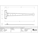 From The Anvil - 18" Penny End T Hinge (pair) - External Beeswax - 91470 - Choice Handles