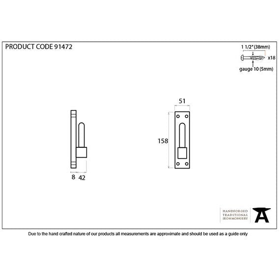 From The Anvil - Frame Hook For 91471 (pair) - External Beeswax - 91472 - Choice Handles