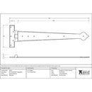 From The Anvil - 22" Arrow Head T Hinge (pair) - External Beeswax - 91475 - Choice Handles
