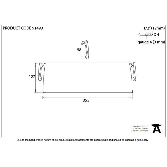 From The Anvil - Large Letter Plate Cover - External Beeswax - 91493 - Choice Handles