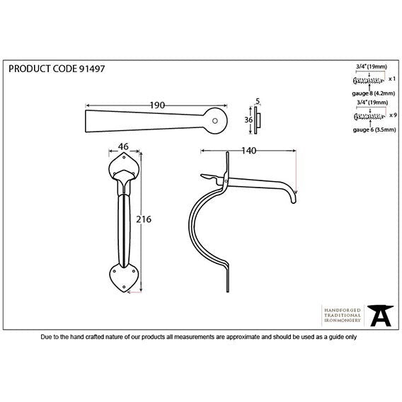 From The Anvil - Gothic Thumblatch - External Beeswax - 91497 - Choice Handles