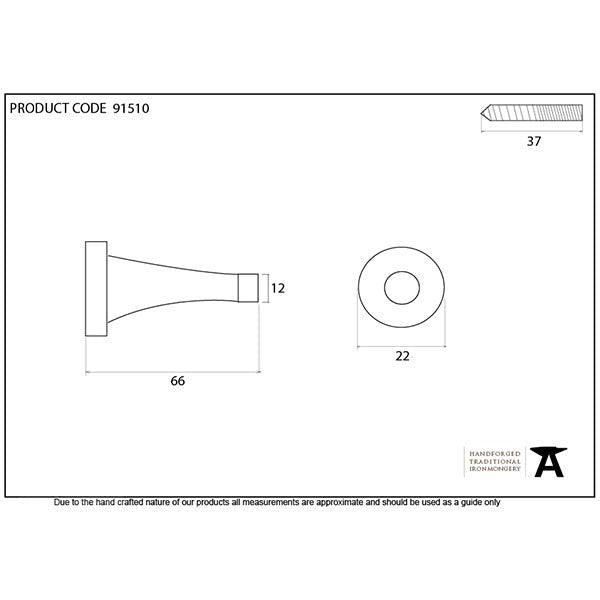 From The Anvil - Aged Brass Projection Door Stop - Aged Brass - 91510 - Choice Handles