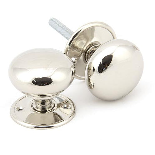 From The Anvil - 57mm Mushroom Mortice/Rim Knob Set - Polished Nickel - 91530 - Choice Handles