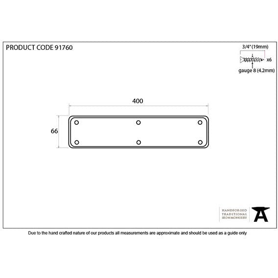 From The Anvil - 400mm Plain Fingerplate - Black - 91760 - Choice Handles