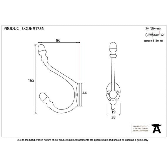 From The Anvil - Hat & Coat Hook - Polished Chrome - 91786 - Choice Handles