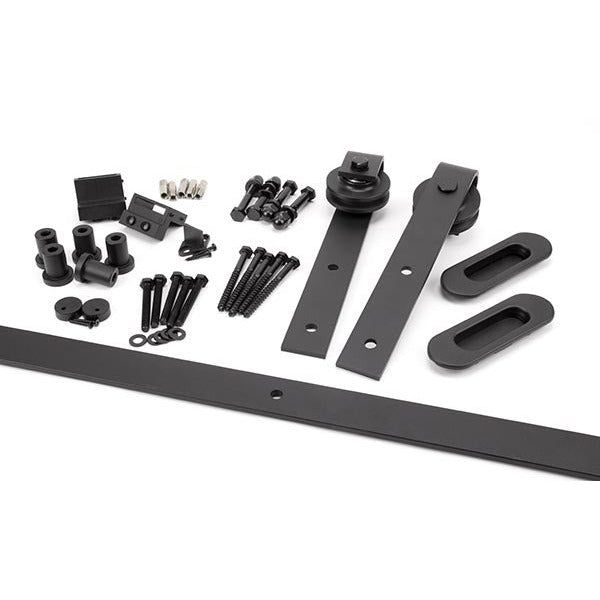 From The Anvil - 100kg Sliding Door Hardware Kit (2m Track) - Black - 91793 - Choice Handles