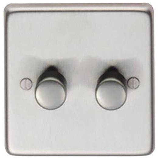 From The Anvil - Double LED Dimmer Switch - Satin Stainless Steel - 91811 - Choice Handles