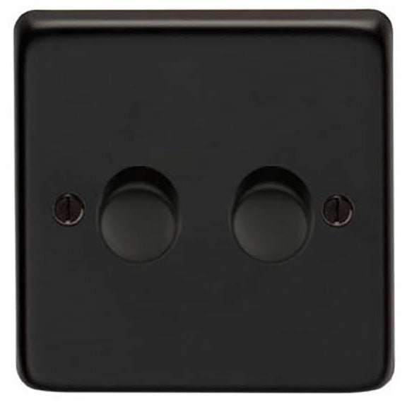 From The Anvil - Double LED Dimmer Switch - Matt Black - 91812 - Choice Handles