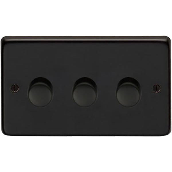 From The Anvil - Triple LED Dimmer Switch - Matt Black - 91815 - Choice Handles