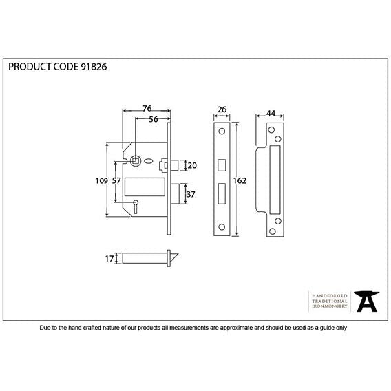 From The Anvil - 3" 5 Lever BS Sashlock KA - Stainless Steel - 91826 - Choice Handles