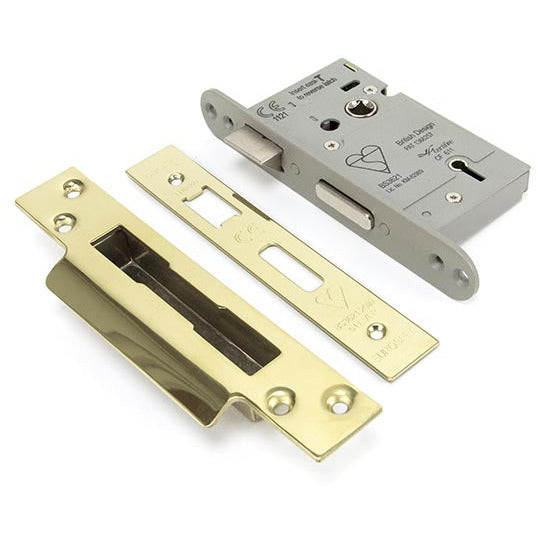 From The Anvil - 3" Heavy Duty BS Sash Lock - PVD Brass - 91827 - Choice Handles
