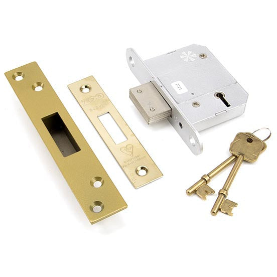 From The Anvil - 2 ½" 5 Lever BS Deadlock - PVD Brass - 91831 - Choice Handles