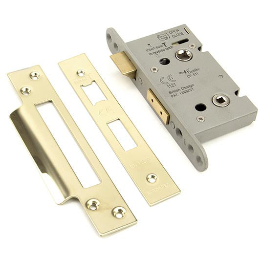 From The Anvil - 2 1/2" Heavy Duty Bathroom Mortice Lock - PVD Brass - 91835 - Choice Handles