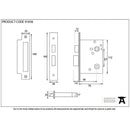 From The Anvil - 3" Heavy Duty Bathroom Mortice Lock - PVD Brass - 91836 - Choice Handles