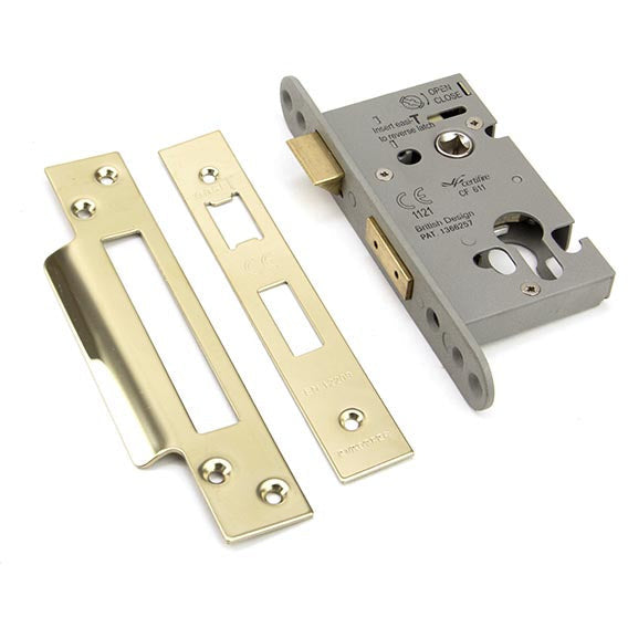 From The Anvil - 2 ½" Euro Profile Sash Lock - PVD Brass - 91839 - Choice Handles