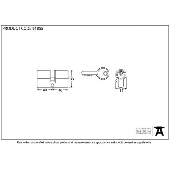From The Anvil - 40/40 Euro Cylinder - Lacquered Brass - 91855 - Choice Handles
