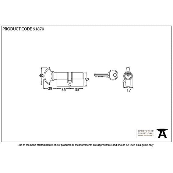 From The Anvil - 35/35 Euro Cylinder/Thumbturn - Polished Chrome - 91870 - Choice Handles