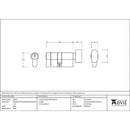 From The Anvil - 30/30 6pin Euro Cylinder/Thumbturn KA - Black - 91873 - Choice Handles