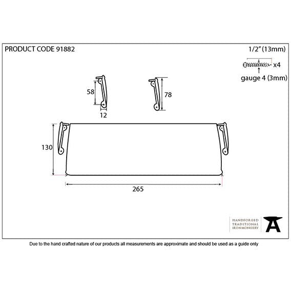 From The Anvil - Small Letter Plate Cover - Aged Brass - 91882 - Choice Handles