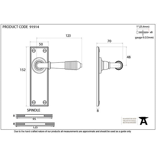 From The Anvil - Reeded Lever Latch Set - Polished Bronze - 91914 - Choice Handles