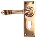 From The Anvil - Reeded Lever Euro Lock Set - Polished Bronze - 91916 - Choice Handles