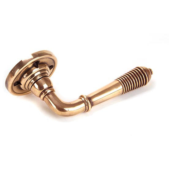 From The Anvil - Reeded Lever on Rose Set - Polished Bronze - 91917 - Choice Handles