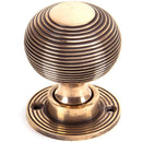 From The Anvil - Heavy Beehive Mortice/Rim Knob Set - Polished Bronze - 91926 - Choice Handles
