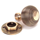 From The Anvil - Heavy Beehive Mortice/Rim Knob Set - Polished Bronze - 91926 - Choice Handles