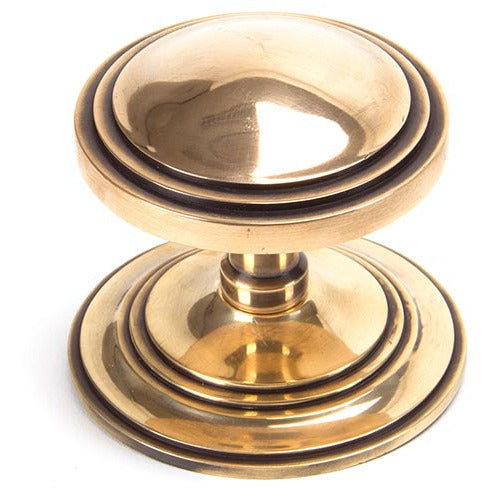From The Anvil - Art Deco Centre Door Knob - Polished Bronze - 91946 - Choice Handles