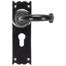 From The Anvil - Cottage Lever Euro Lock Set - Black - 91966 - Choice Handles