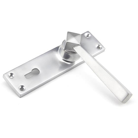 From The Anvil - Straight Lever Lock Set - Satin Chrome - 91967 - Choice Handles